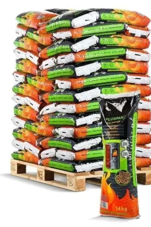 Plospan Mix Houtpellets 780 kg – 78 Zakken van 10 kg – Better Biomass Gecertificeerd
