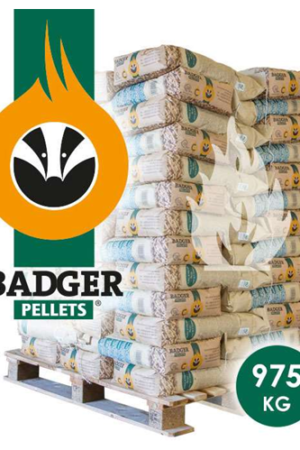 Badger Houtpellets 15 kg – 65 Zakken per Pallet – DINplus – Belgisch Product