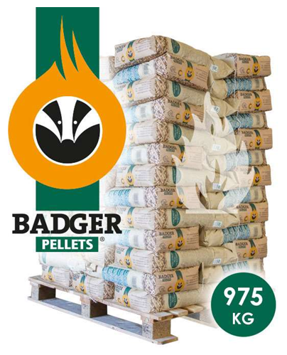 Badger Houtpellets 15 kg – 65 Zakken per Pallet – DINplus – Belgisch Product