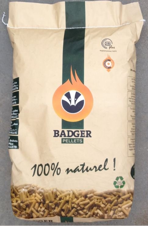 Badger Houtpellets 15 kg – 65 Zakken per Pallet – DINplus – Belgisch Product – Image 2