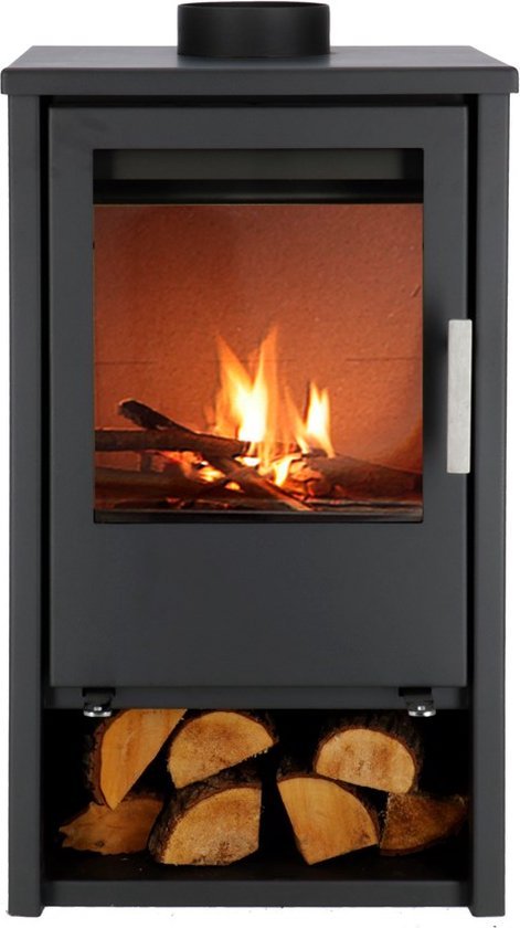 Livin' Flame Nordland Houtkachel Zwart 9 kW – Staal met Houtlade
