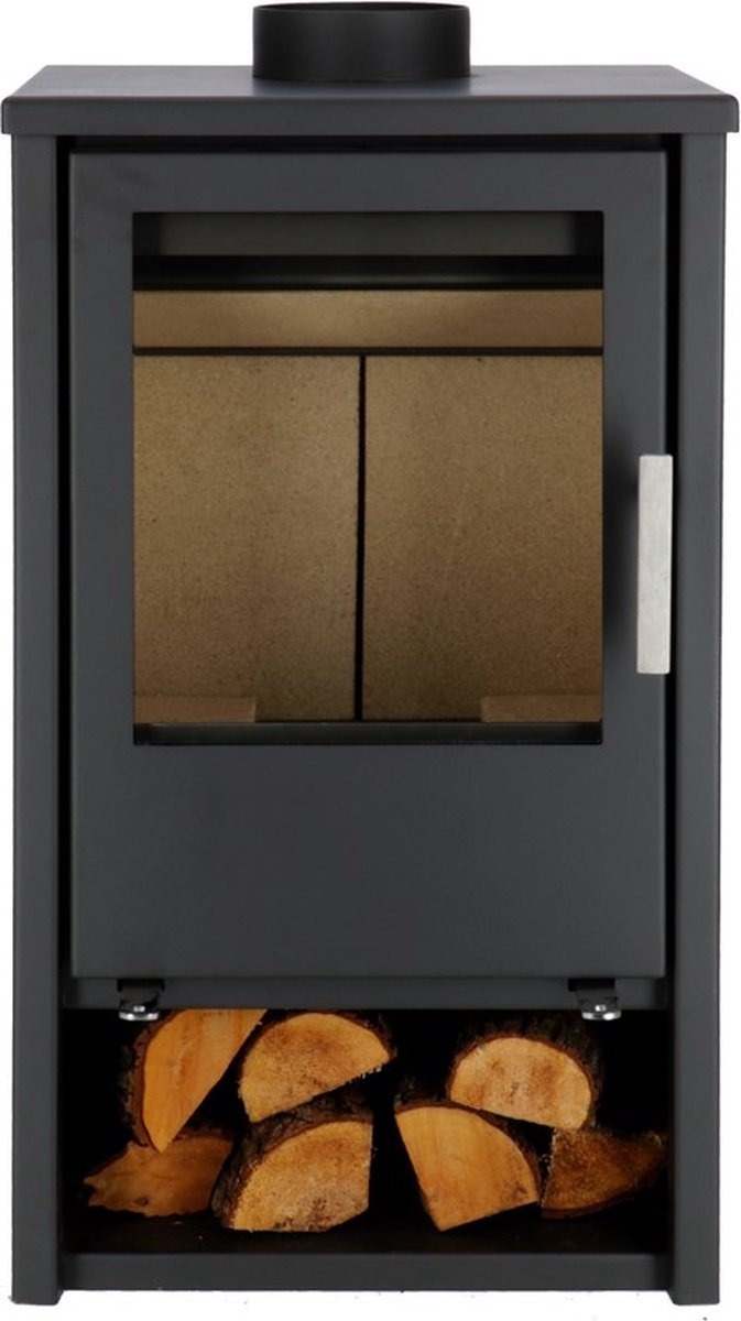 Livin' Flame Nordland Houtkachel Zwart 9 kW – Staal met Houtlade – Image 3