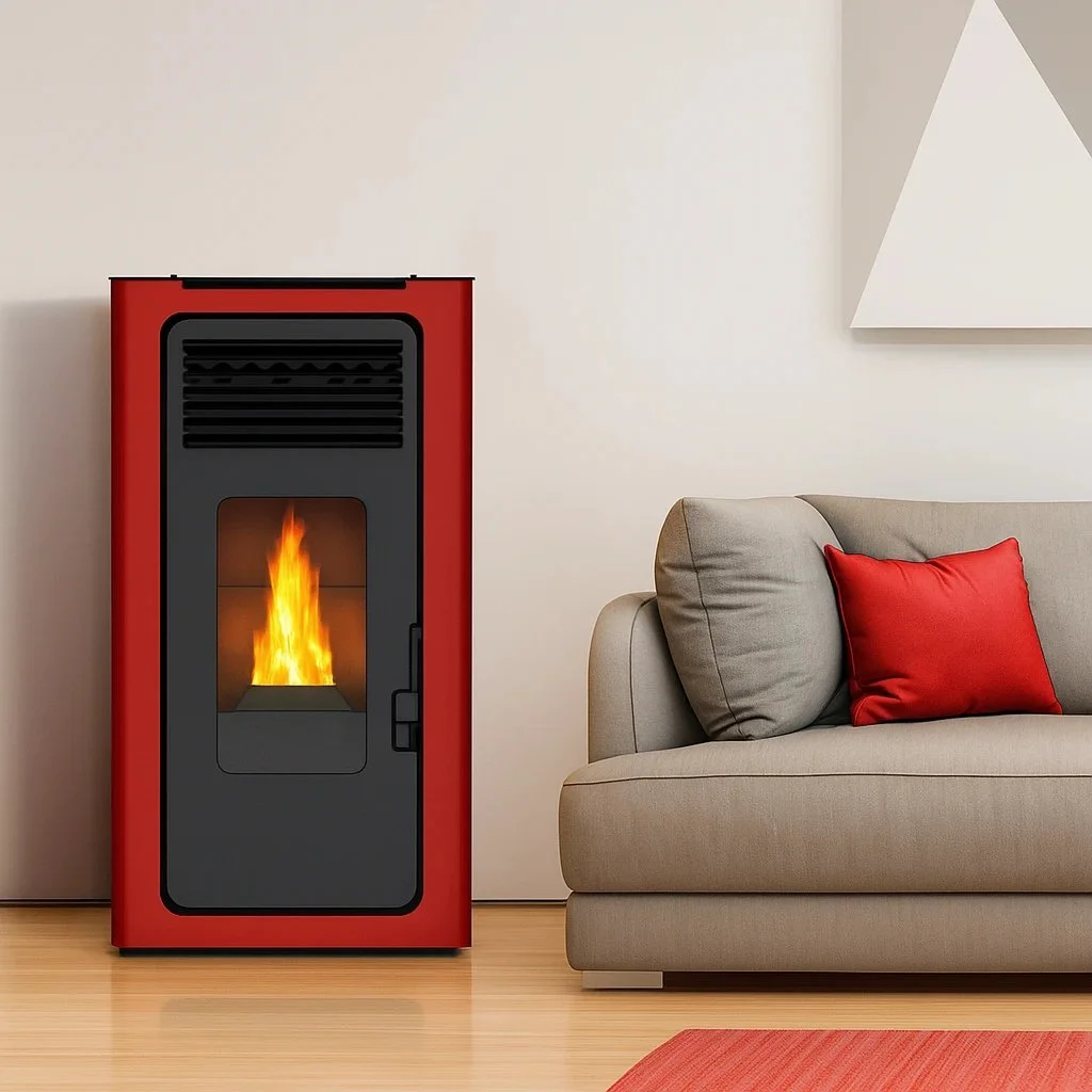 Audax Pelletkachel 8 kW Bordeaux – Gietijzeren Binnenwerk – Ventilator – Image 2