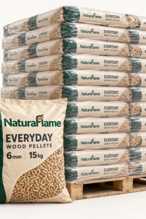 NaturaFlame Everyday Houtpellets 6 mm – 66 Zakken van 15 kg (990 kg)