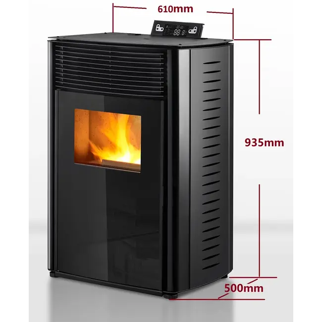 Pelletkachel CR04 Black 13,1 kW – WiFi, Timer en Afstandsbediening – Image 2