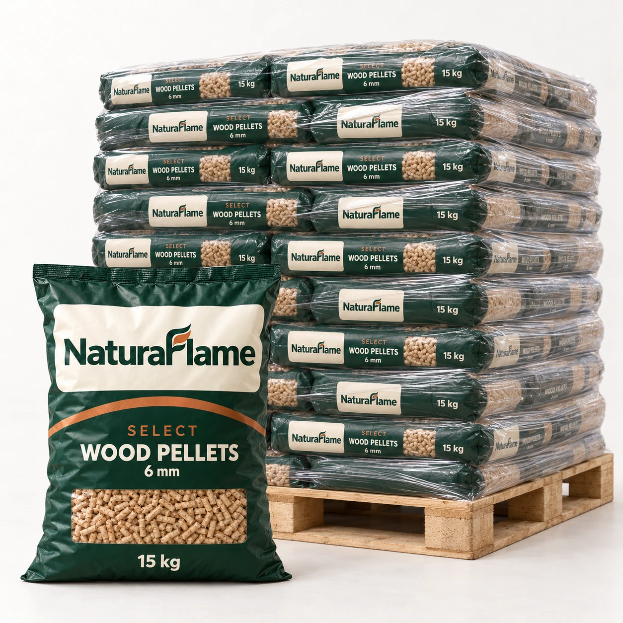 NaturaFlame Select Houtpellets 6 mm – 750 kg